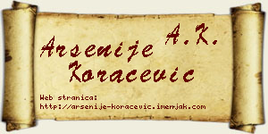 Arsenije Koraćević vizit kartica